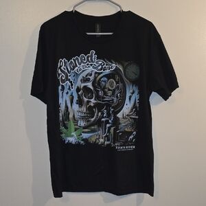 Gildan Black Fawn River STONED TO THE BONE Tee with Skull Design NWOT LOT-A